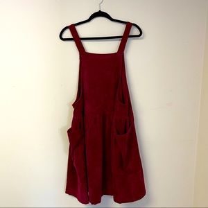 NWT Maroon Corduroy Pinafore Overall Dress